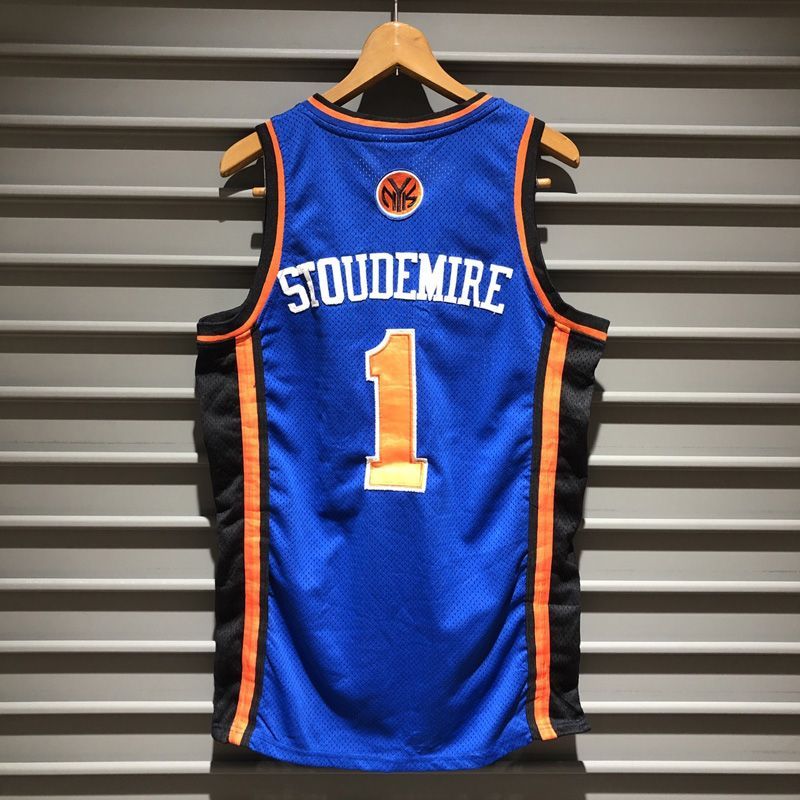 adidas アディダス NBA New York Knicks ニューヨーク・ニックス メッシュ バスケタンク ジャージ バスケットボール  タンクトップ サイズ：44 ブルー×オレンジ×ブラック #1 Stoudemire【PI】 - メルカリ