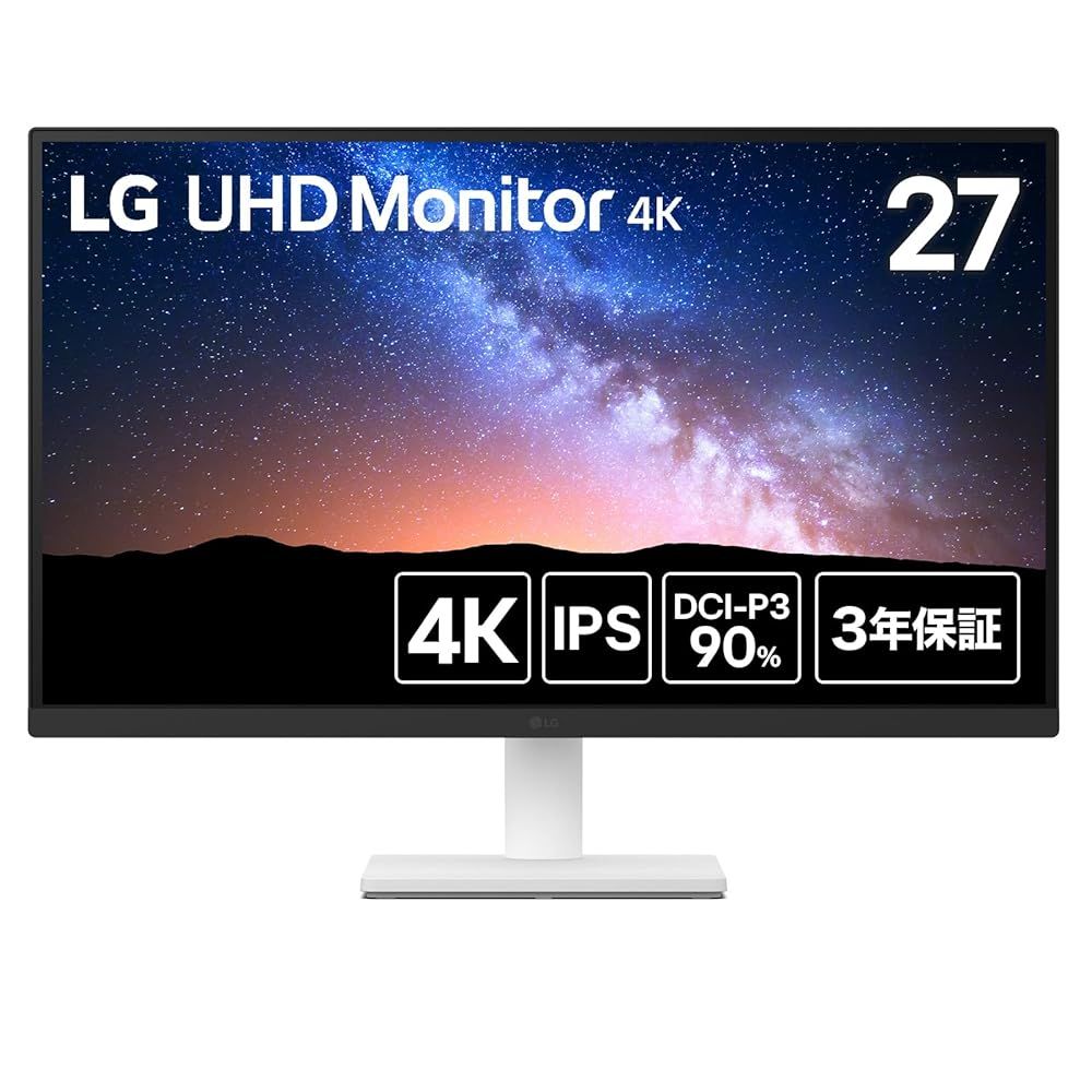 LG モニター ディスプレイ 27US500-W 27インチ 4K 3840×2160 IPS 約10.7億色表示 8bit FRC DCI-P3 90 HDR アンチグ