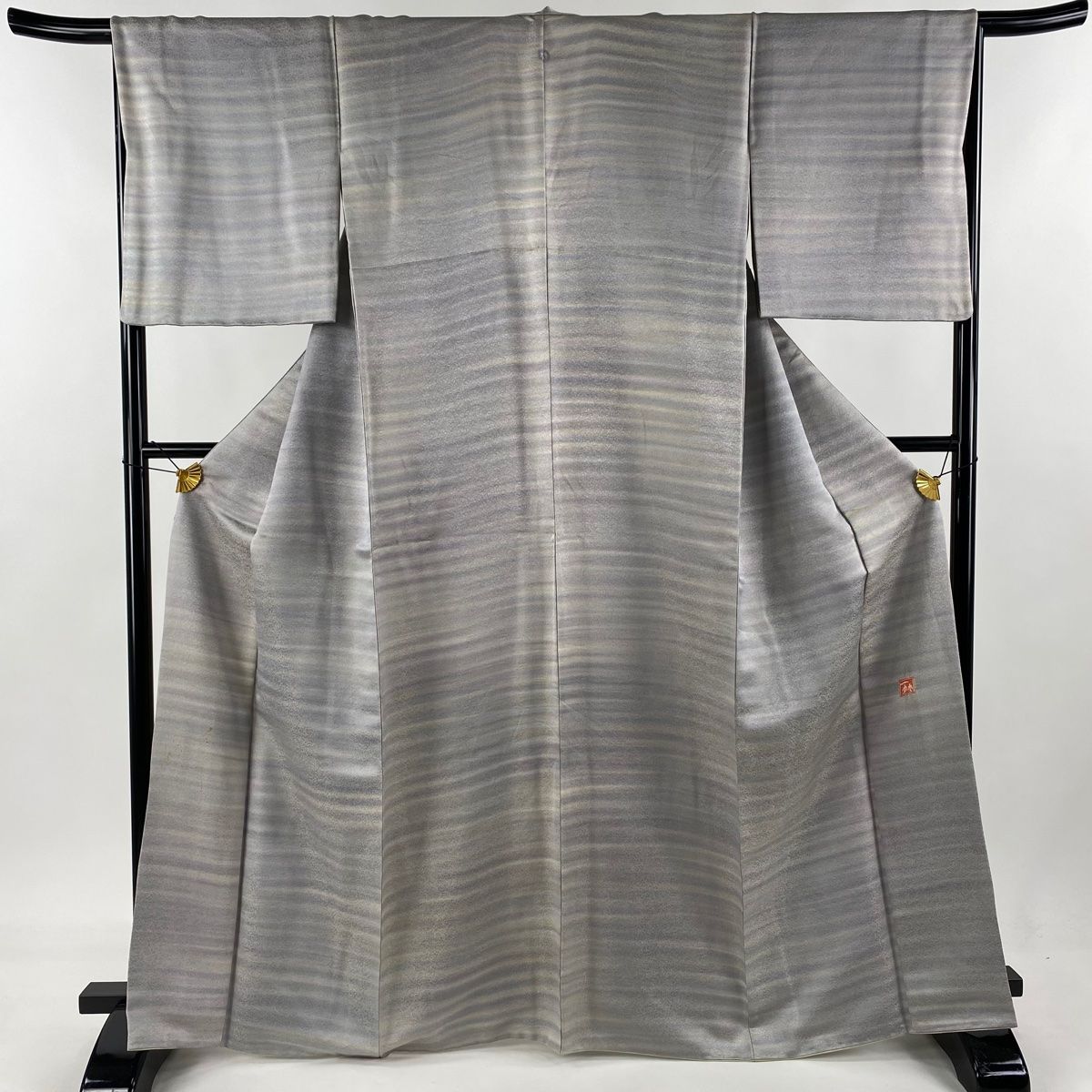 小紋 身丈165cm 裄丈67cm M 袷 二代目 久保田一竹 落款 霞 金通し  