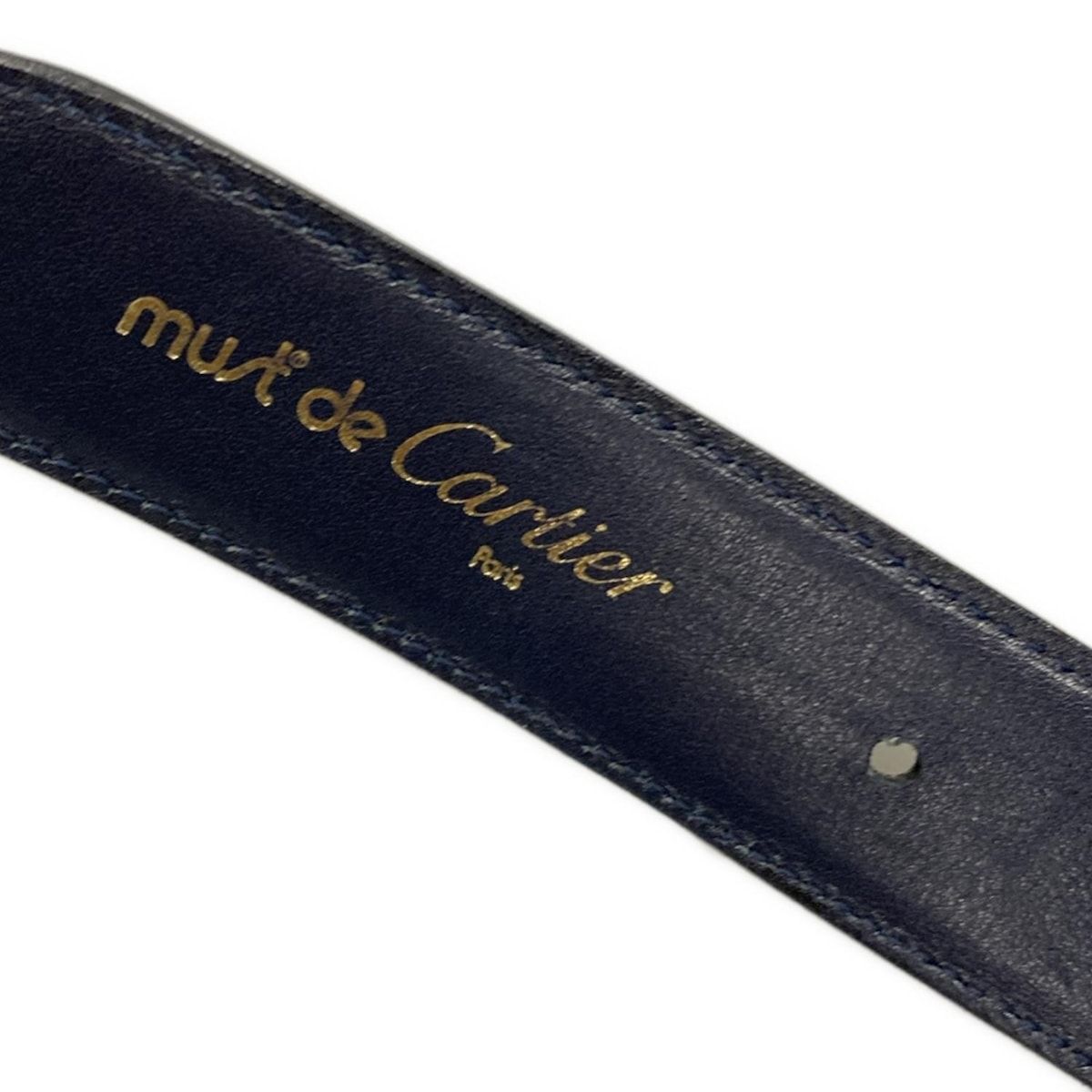 Cartier(カルティエ) ベルト - ネイビー×ゴールド×ブルー Cバックル  