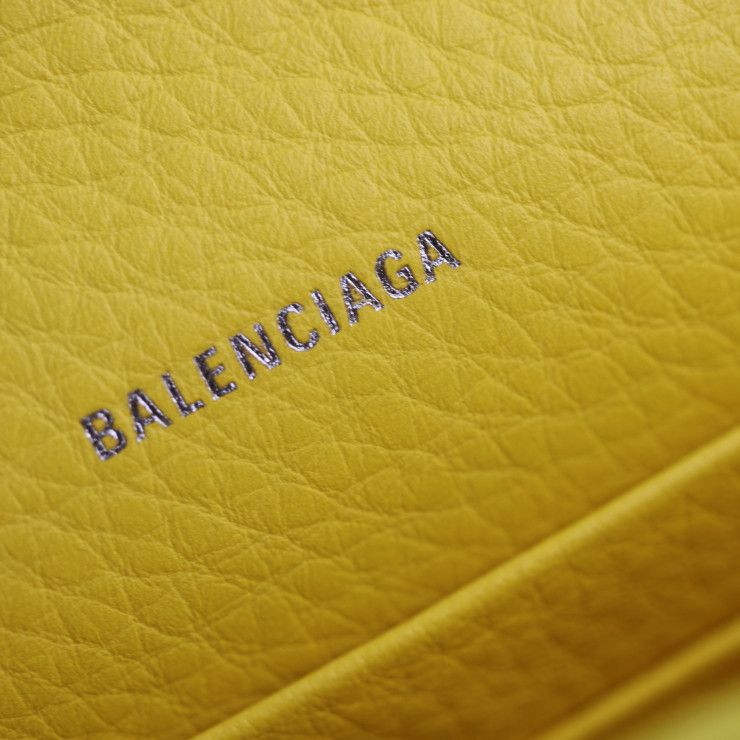 BALENCIAGA バレンシアガ  ペーパー マニー ジップアラウンド 長財布 371661 レザー   イエロー   二つ折り 【本物保証】