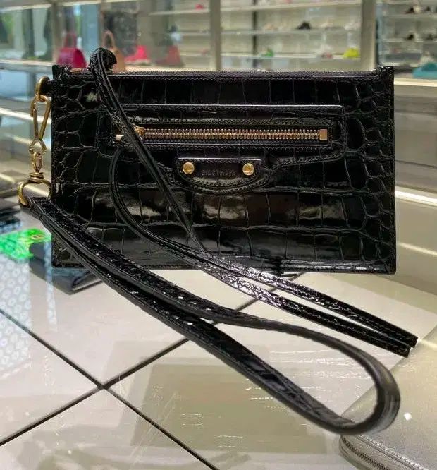 BALENCIAGA バレンシアガ ネオ クラシック XS ワニ ハンドルストラップ クラッチ