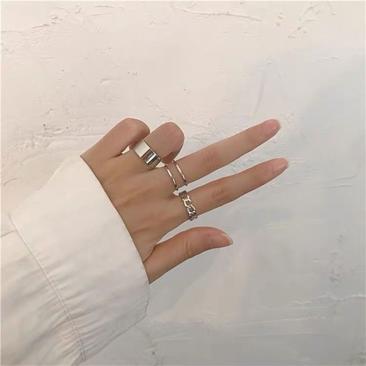 シルバーリング 3個セット 指輪 まとめ売り シンプル メンズ レディース 韓国 通販