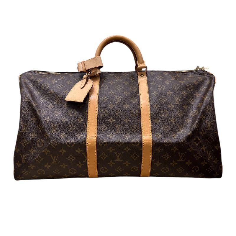 ルイ ヴィトン LOUIS VUITTON キーポル55 M41424 ブラウン PVC ヌメ革 ユニセックス ボストンバッグ