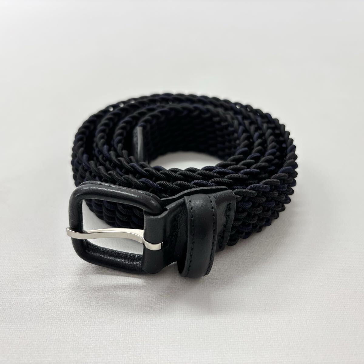 everyone エブリワン x L AIGLON レグロン woven elastic belt ウーブン ベルト BLACK×NAVY サイズ 90 36 710-0120