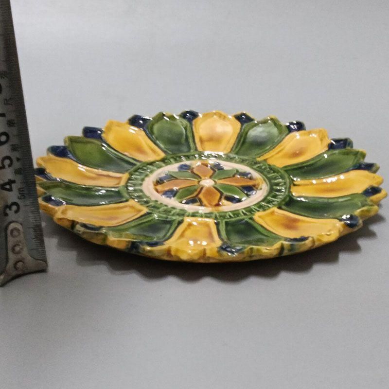 三連底款 琺瑯彩タンカ盤 陶磁器 現代工芸品 美術品 装飾品 置物 景徳鎮 陶磁器 琺瑯彩六稜花鳥賞瓶 装飾品 現代工芸品 美術品