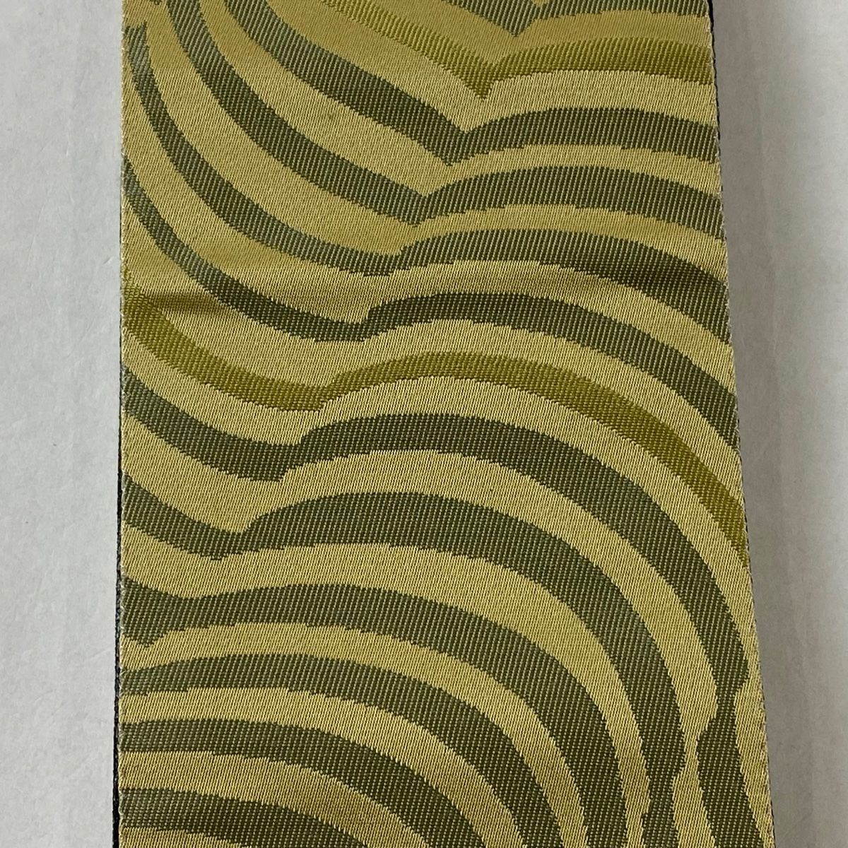 D5 美品 夏物 羅 幾何学模様 白色 黒色 全通 正絹 薄物 開仕立て名古屋帯 名古屋帯 秀品 八寸名古屋帯 夏帯 絽 縞 幾何学模様 金