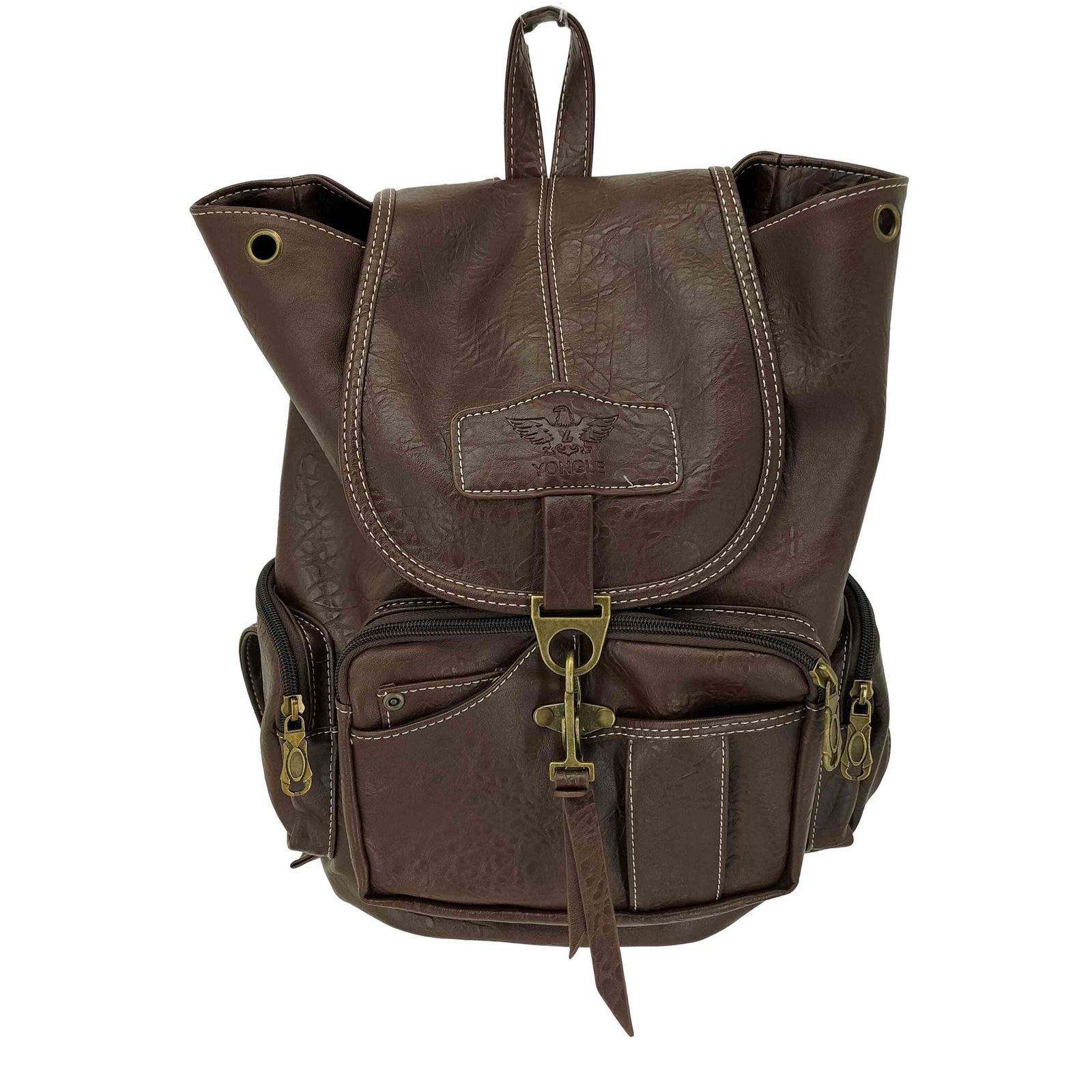 ユーズドフルギ USED古着 ロゴ刻印 2WAY レザーバックパック