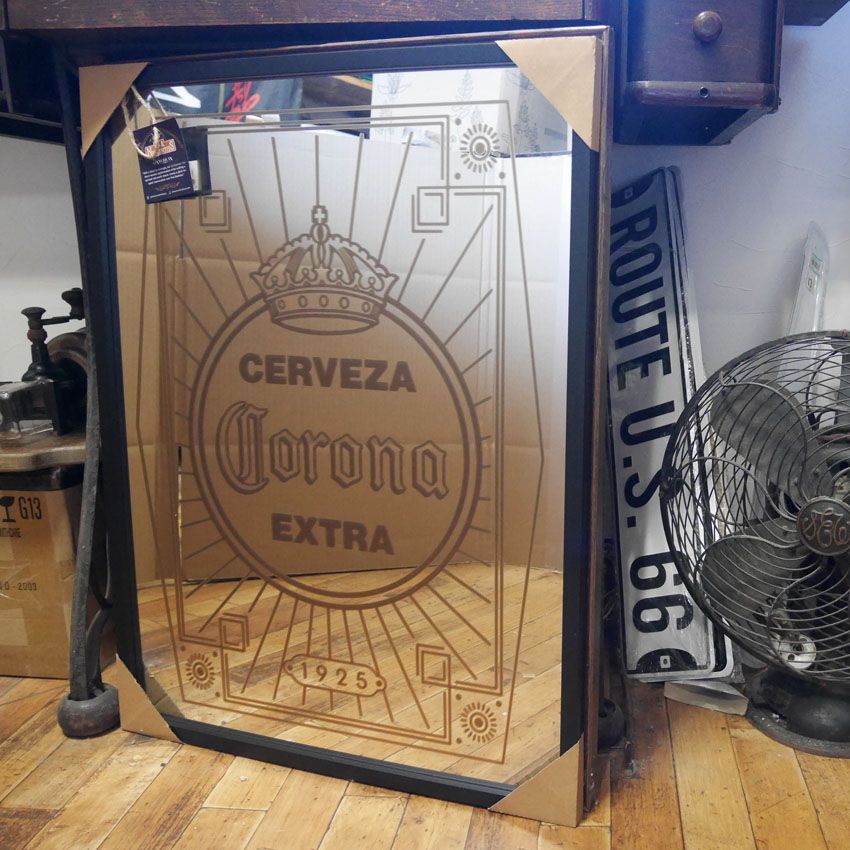 I.W. HARPER ハーパー 壁掛けバーミラー パブミラー ヴィンテージ Corona Extra ミラー 壁掛け パブミラー CORONA フレームド 約