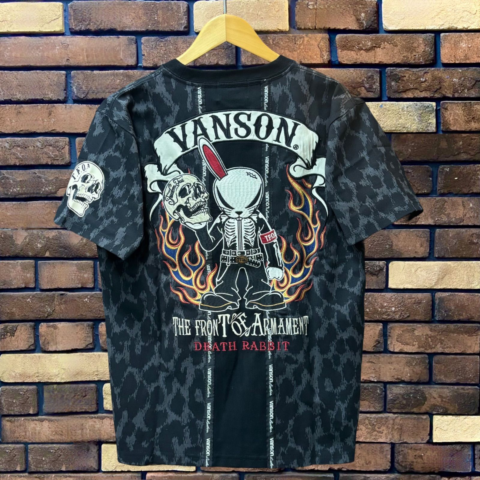 武装戦線コラボ】天竺半袖T ファイアースカル VANSON バンソン