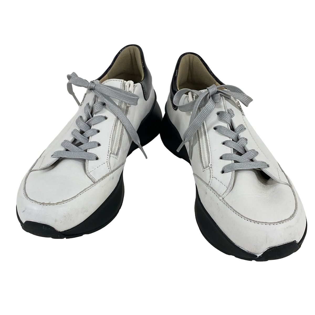 Finn Comfort フィンコンフォート スニーカー 3 1|2 レディース - 白×黒 インソール取外し可 レザー