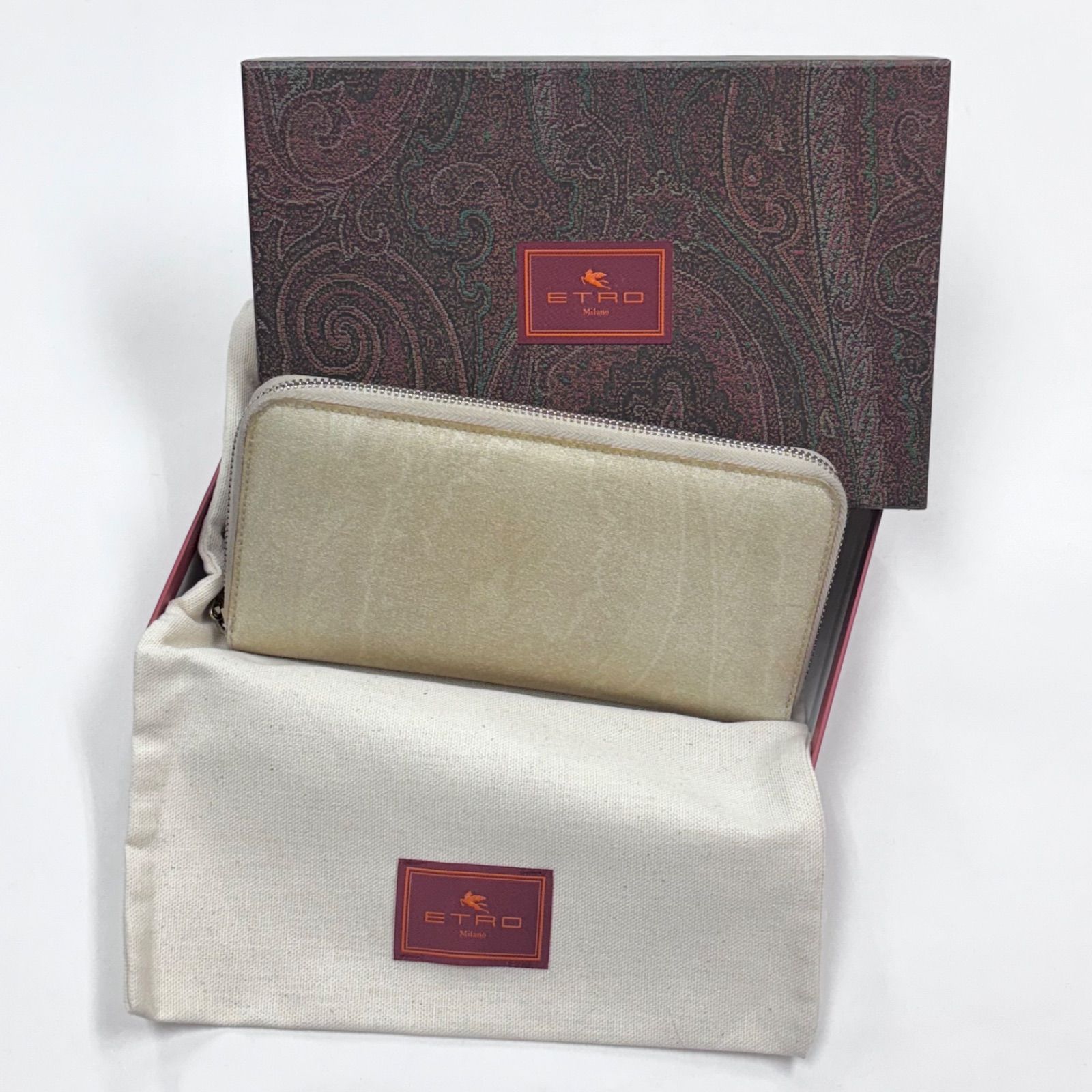 美品⭐️ETRO エトロ】 ペイズリー柄 ラウンドファスナー長財布