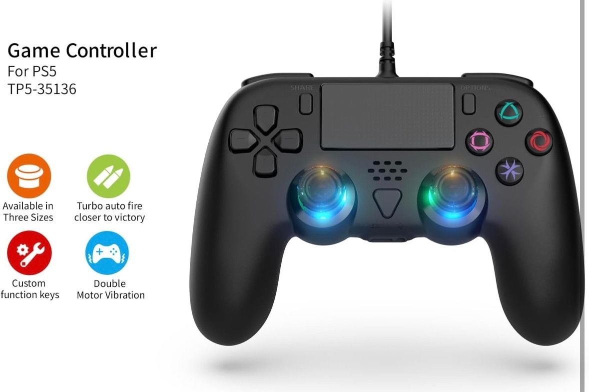 PS 5/PS 5 Pro/PS 5 Slim/PCに対応した有線コントローラ