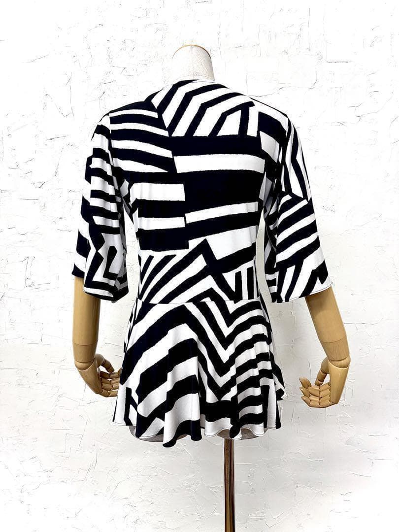 カシュクールカットソー白黒821