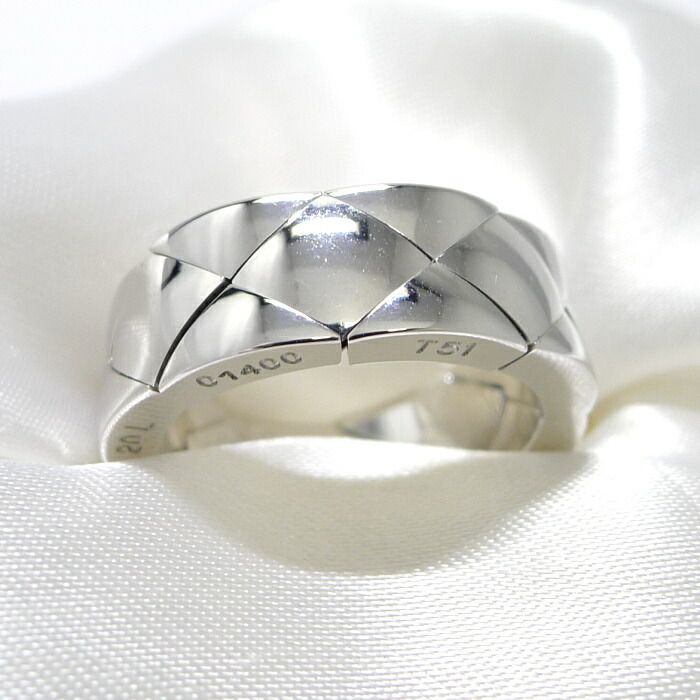 シャネル　リング　マトラッセ 18KWG ホワイトゴールド　#50 美品 CHANEL(シャネル) マトラッセ リング K18 ホワイトゴールド WG