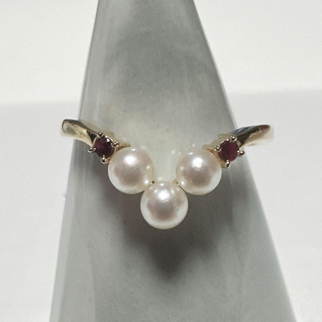 極美品 TASAKI タサキ 指輪 リング K18 V字パール3.5-3.8mm 極美品 TASAKI タサキ 指輪 リング K18 V字パール3.5-3.8mm