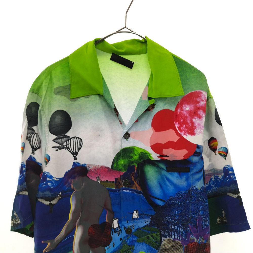 PRADA (プラダ) 19SS マルチカラーレーヨン半袖シャツ 開襟シャツ 