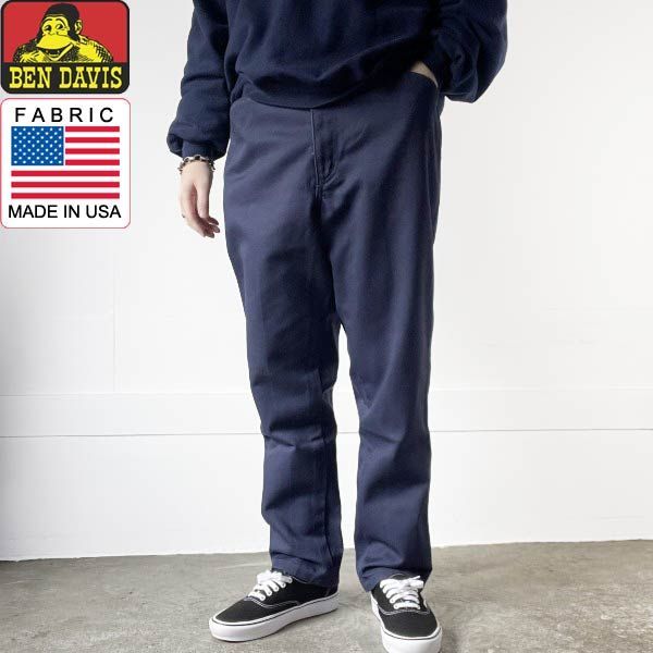 2024 美品 US企画 BEN DAVIS ベンデイビス ワークパンツ 紺系 34