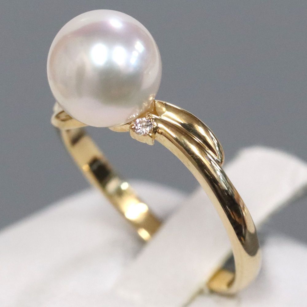 タサキ K18パールダイヤモンドリング D0.01 2.8g #10.5 - メルカリ 