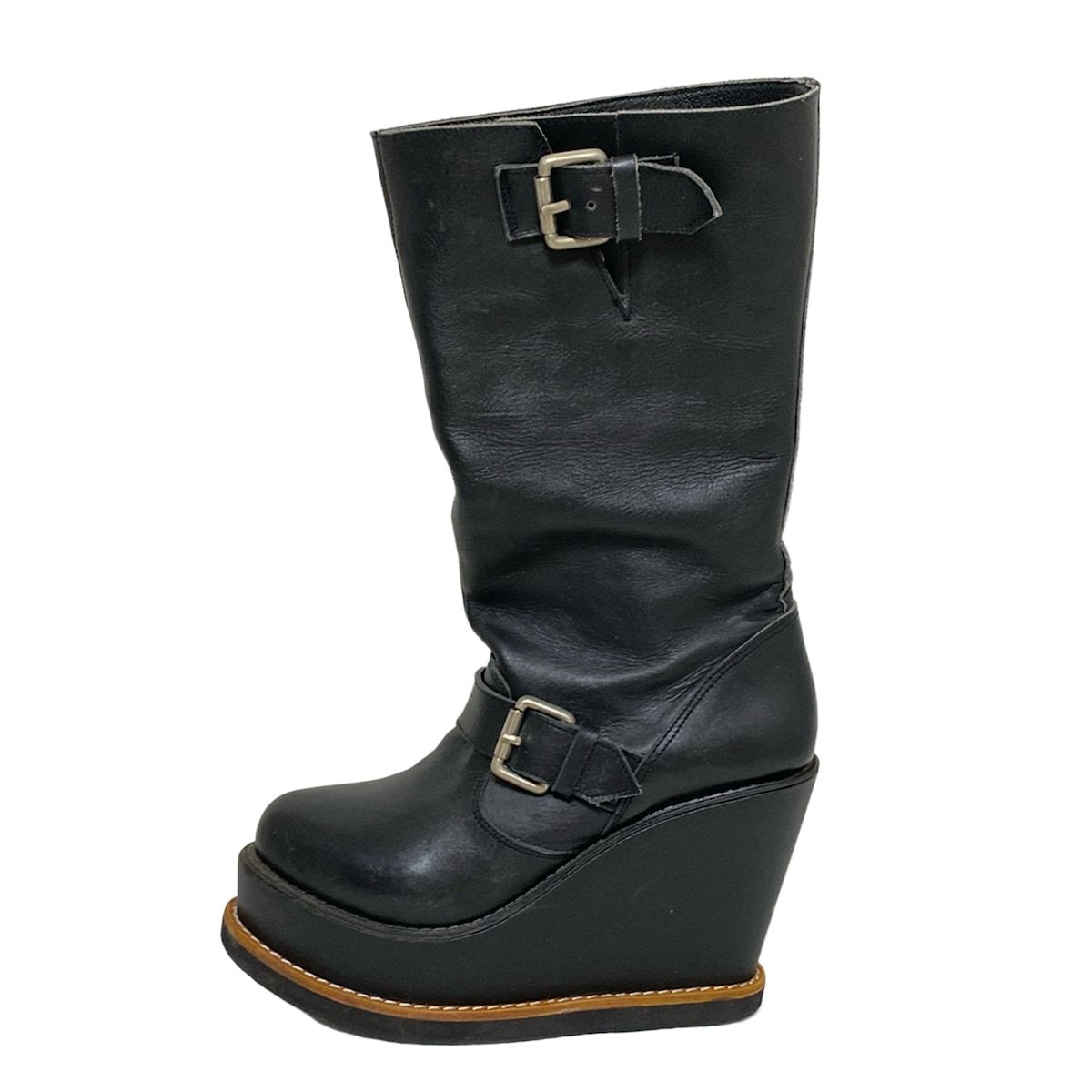 KTZ ケーティーゼット ロングブーツ 38 レディース - 黒 インヒール レザー