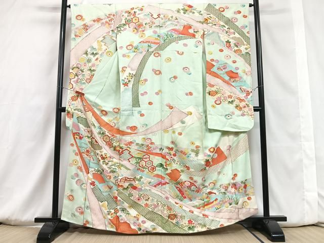 豪華振袖 金糸刺繍 金彩 箔押し 正絹 広衿 袷 YK-1024 豪華振袖 金糸刺繍 金彩 箔押し 正絹 広衿 袷 YK-1024 - メルカリ