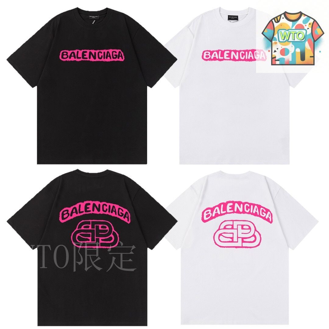 【BALENCIAGA】 ネイルポリッシュコットンTシャツ ロゴプリント BALENCIAGA ロゴプリントコットン半袖Tシャツ | jentestore