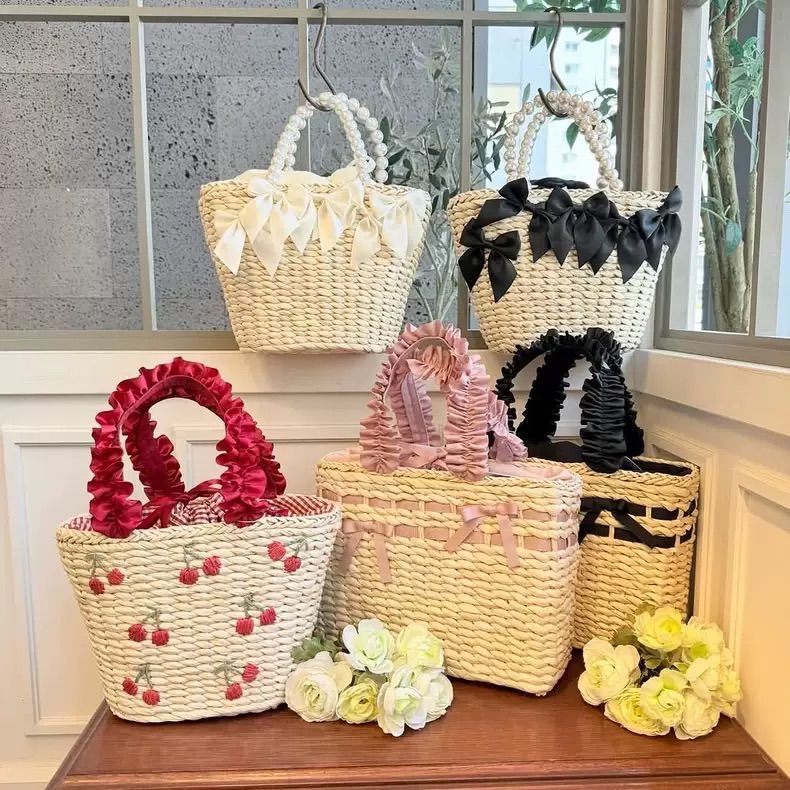 即日発送】Maison de FLEUR メゾンドフルール リボン付きかご
