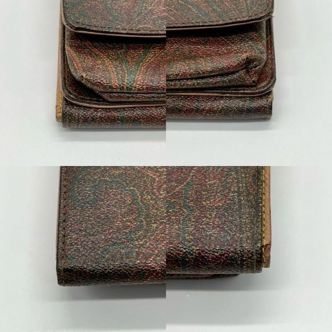 【良品】ETRO ショルダーウォレット ポシェット ペイズリー柄 ブラウン 良品】ETRO ショルダーウォレット ポシェット ペイズリー柄