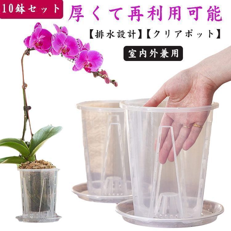 新品 胡蝶蘭専用 10鉢セット 直径14cm 植木鉢 鉢 排水穴付き 多