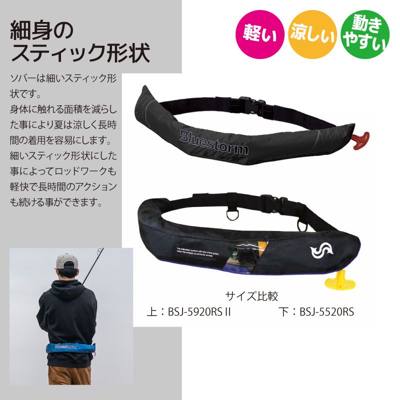 ライフジャケット 自動膨張式 桜マーク付 ソバーウエスト BSJ-5920RS2