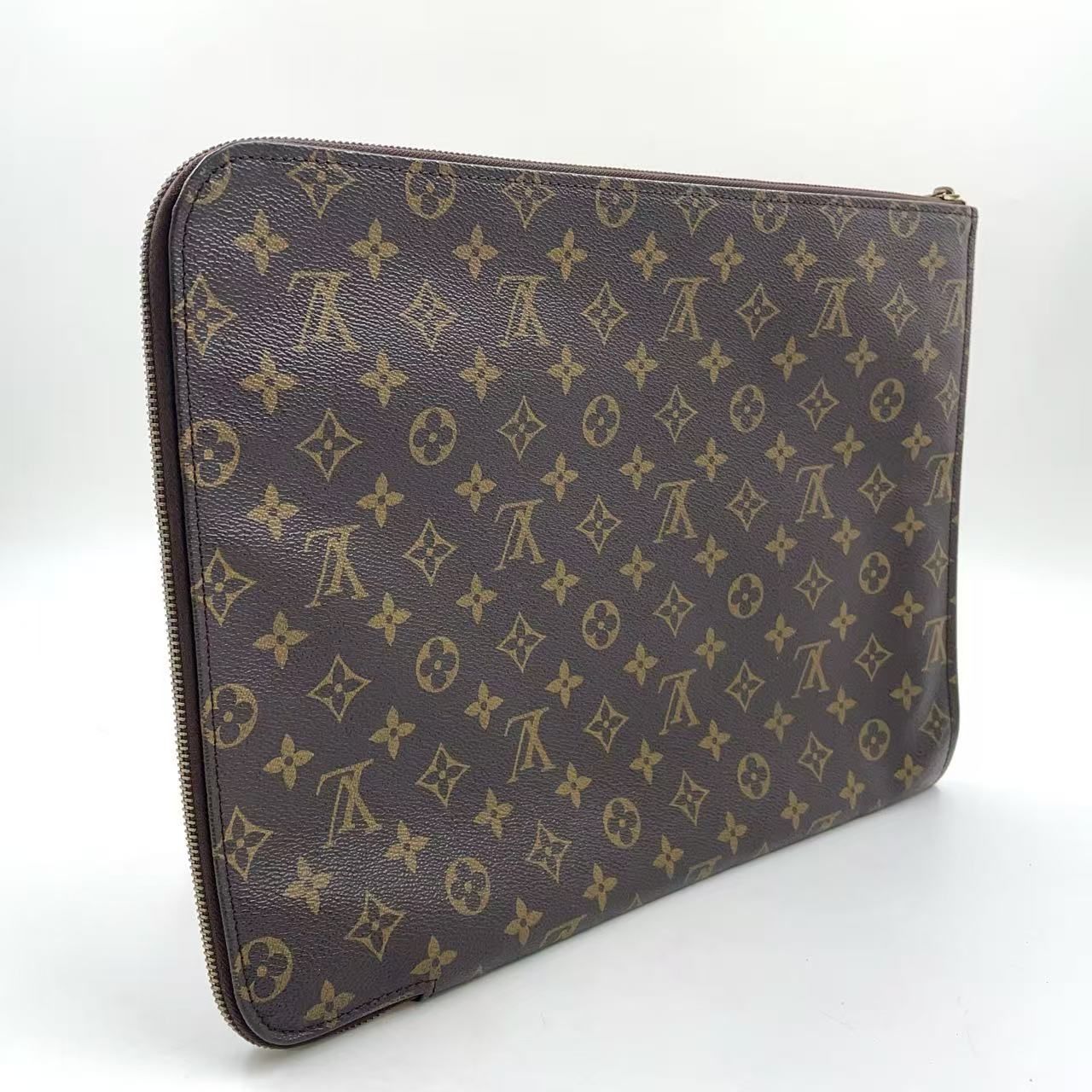 LOUIS VUITTON ポッシュドキュマン モノグラム モノグラム PVC ブラウン クラッチバッグ ゴールド M53456