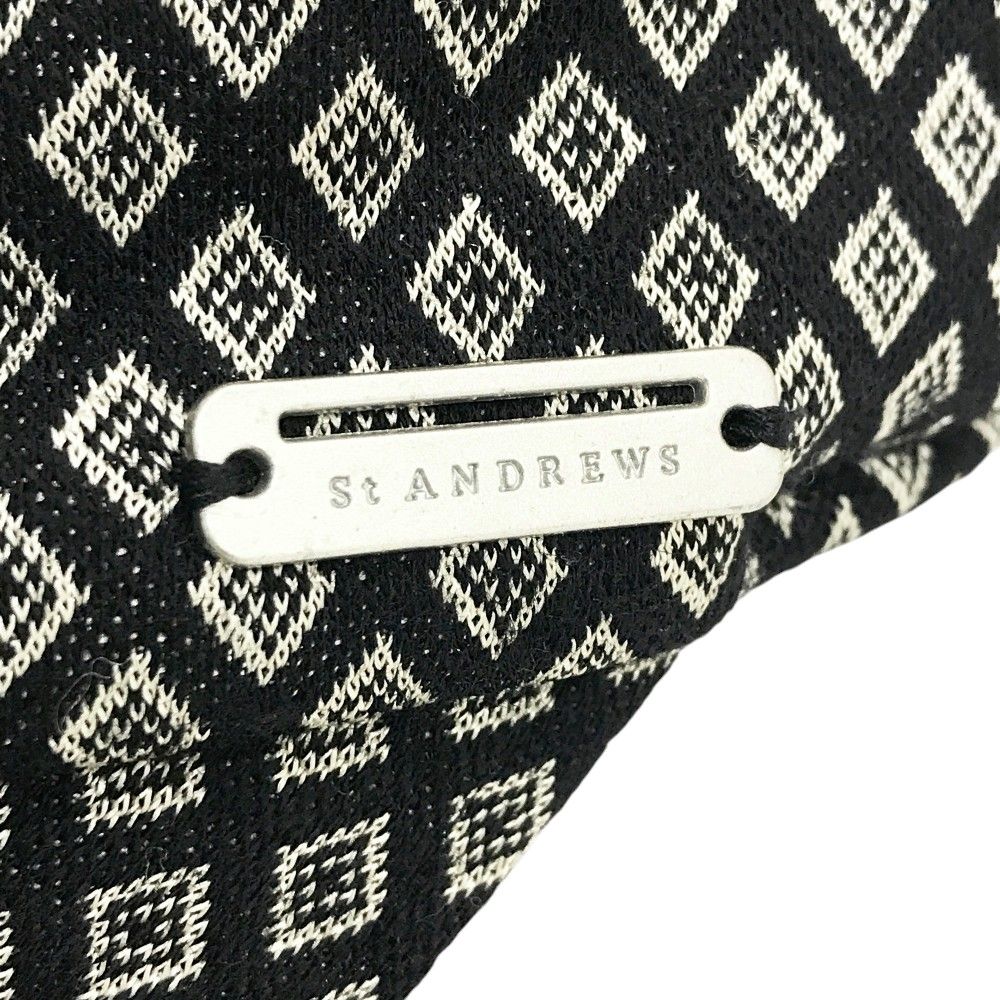 美品St ANDREWSセントアンドリュース 黒 ブラック ゴルフ 総柄 L St.ANDREWS セントアンドリュース ゴルフシューズ ブラック 黒 L
