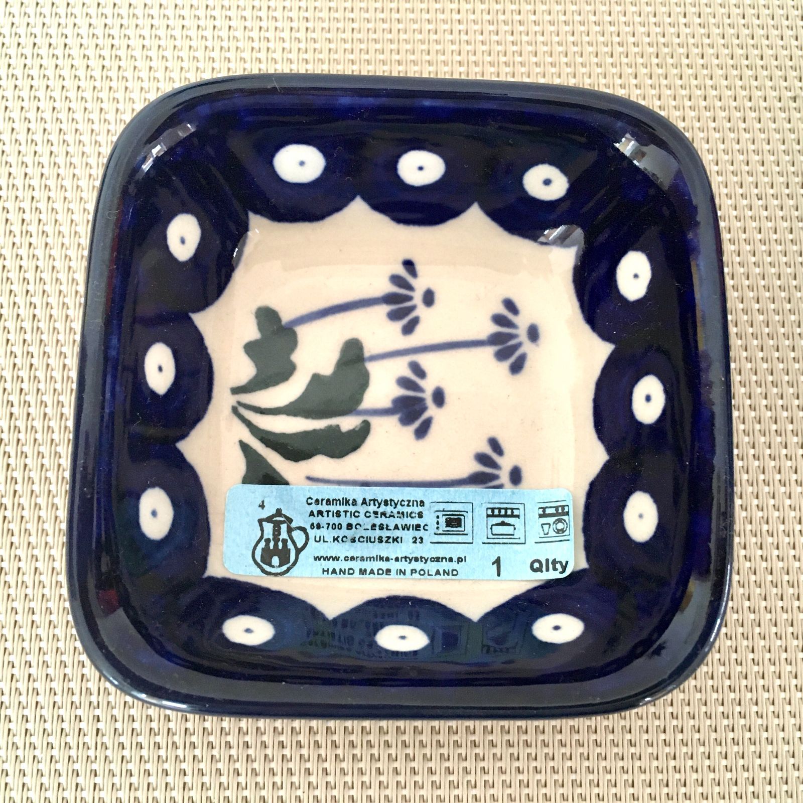 ポーランド食器ポーリッシュポタリー角皿小鉢