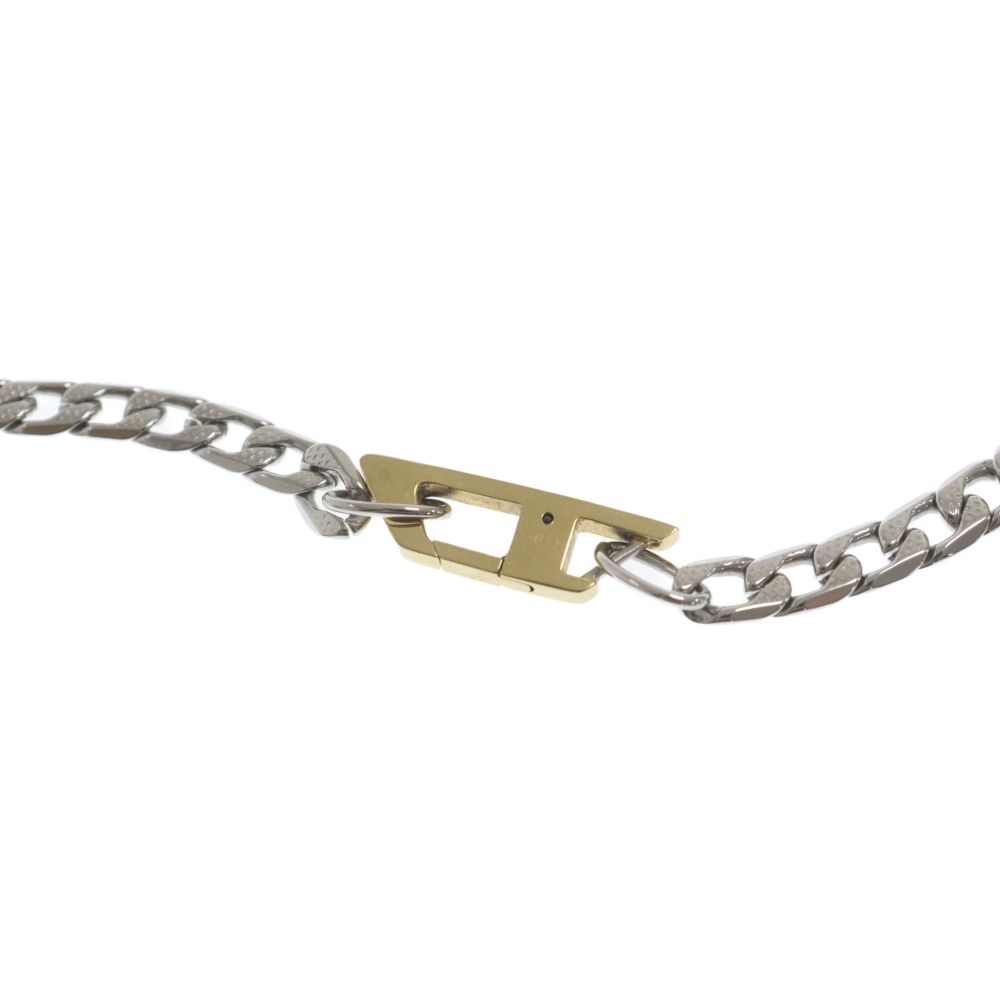 DIESEL (ディーゼル) STEEL NECKLACE Dロゴ ネックレス シルバー