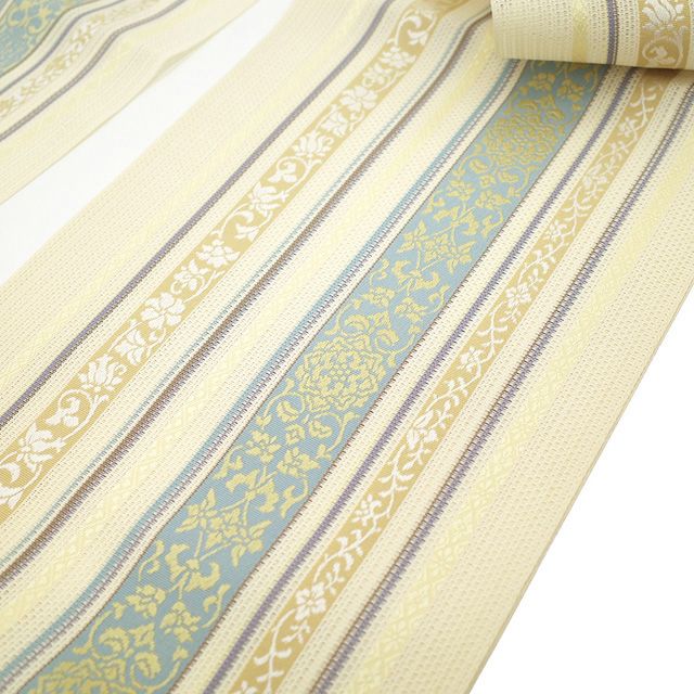 新古品】 夏物 名古屋帯 未使用 正絹 本場筑前博多織 紗献上 紗 全通  