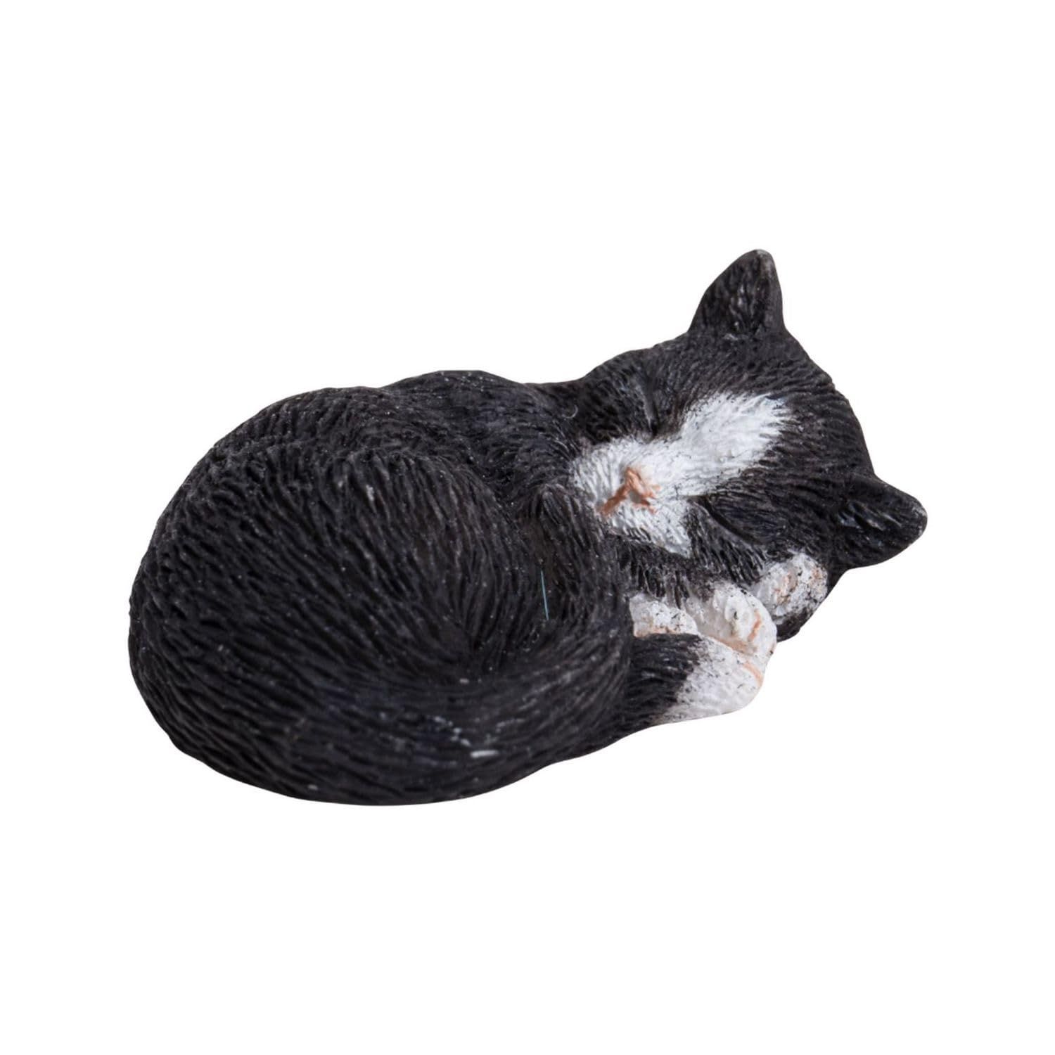 ウービア お眠り黒白猫 2.8×2×1.1㎝ 人形 フィギュア 置き物