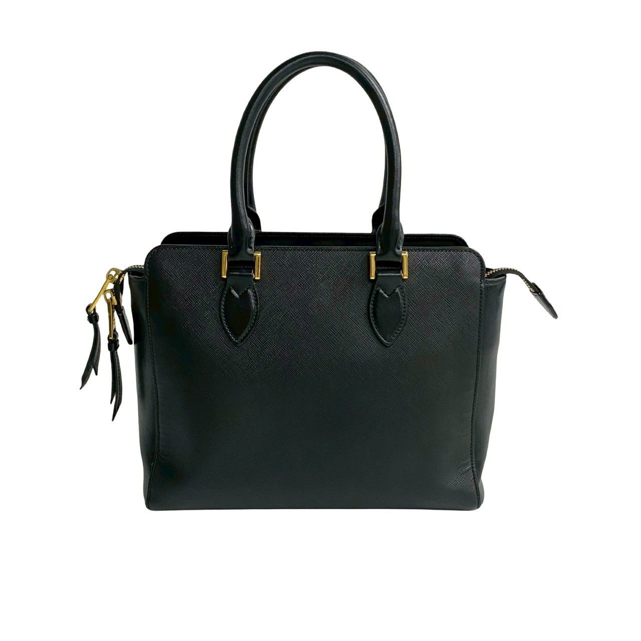 極 美品 PRADA プラダ ロゴ 金具 サフィアーノ レザー 本革 2way  