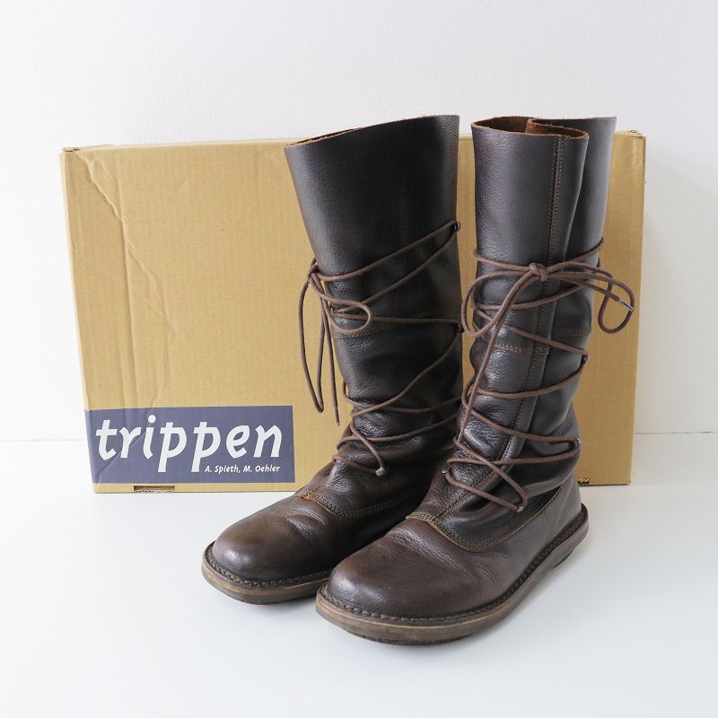 トリッペン trippen TEXAS レザー ロングブーツ 36/ダークブラウン 