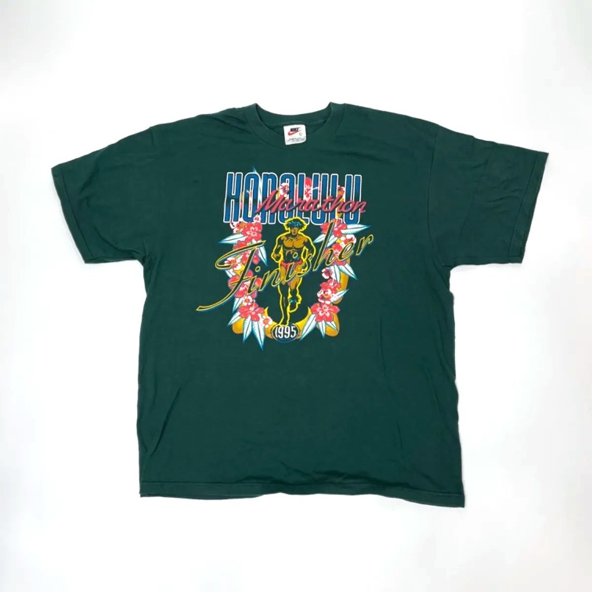 NIKE ナイキ 1995ホノルルマラソンプリントTシャツ 緑L - メルカリ