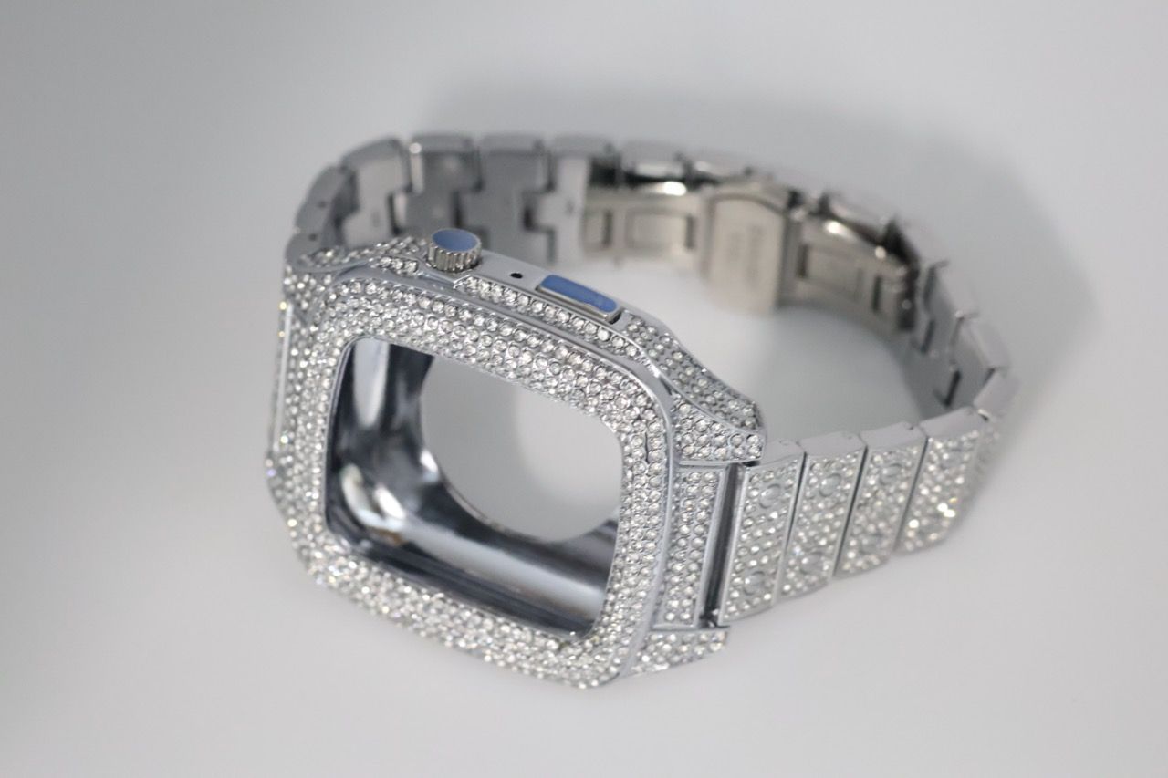 Apple Watchキラキラステンレスベルト アップルウォッチバンド カバーケース