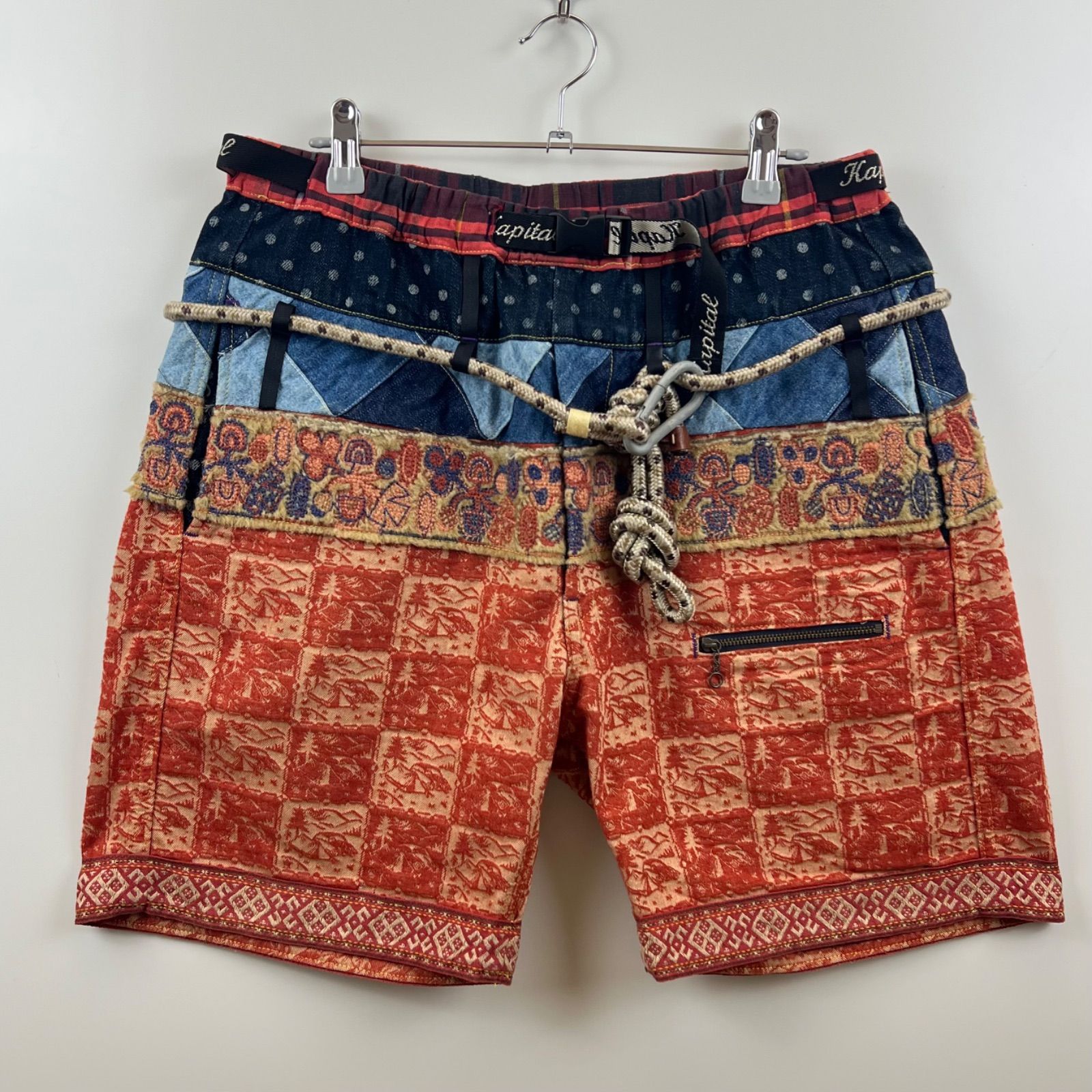 KAPITAL ECO BAKA CRAZY ROPE CARABINER SHORTS 3 K1405SP146