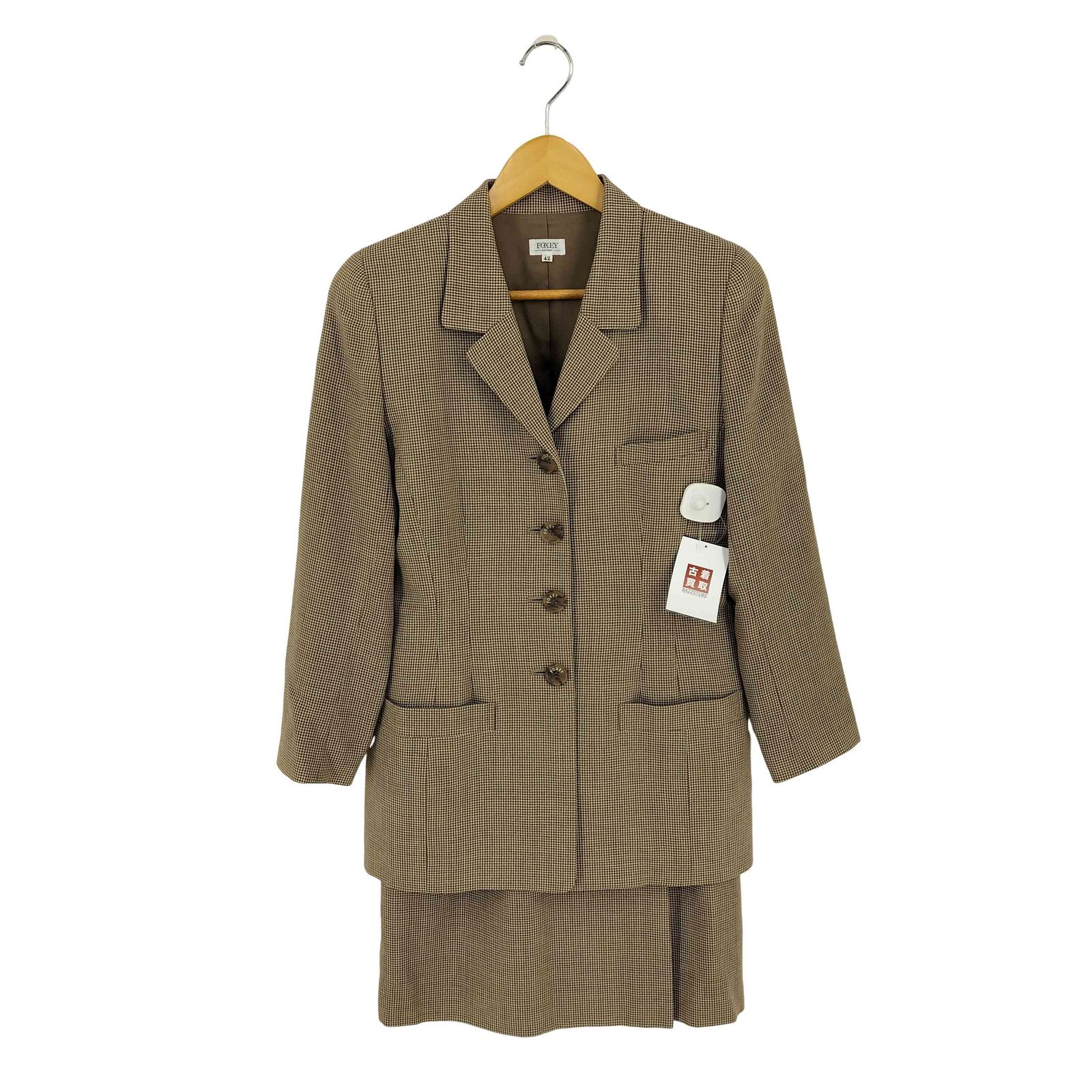 フォクシー FOXEY BOUTIQUE 4Bウールチェックジャケット スカート 