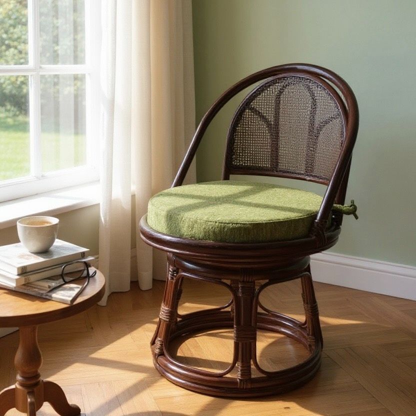 Y ラタン 360度回転式 座椅子 籐イス アウトレット