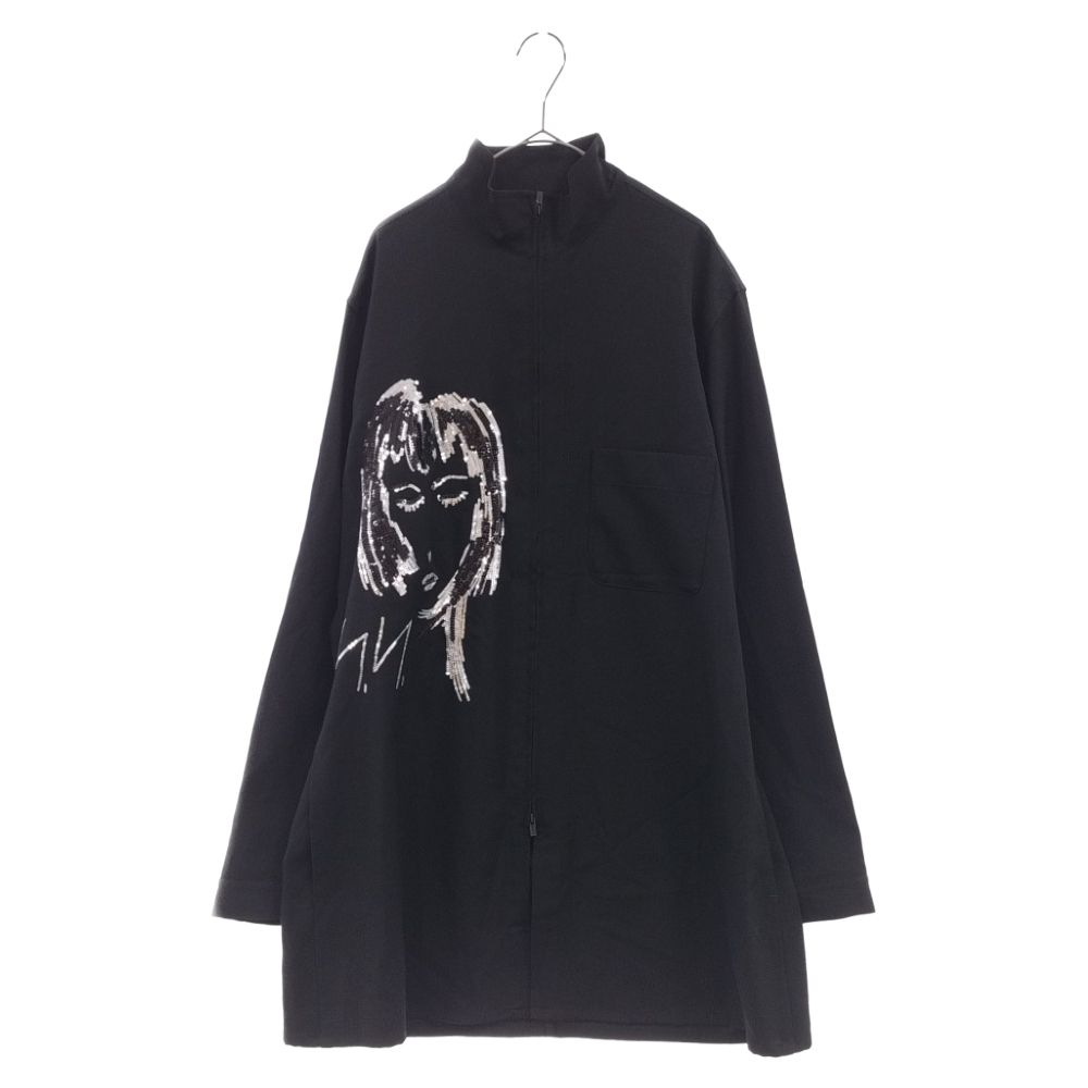 Yohji Yamamoto POUR HOMME (ヨウジヤマモト プールオム) 22SS 宮沢りえ スパンコール ジップアップ 長袖シャツ  HG-B94-109 ブラック - メルカリ