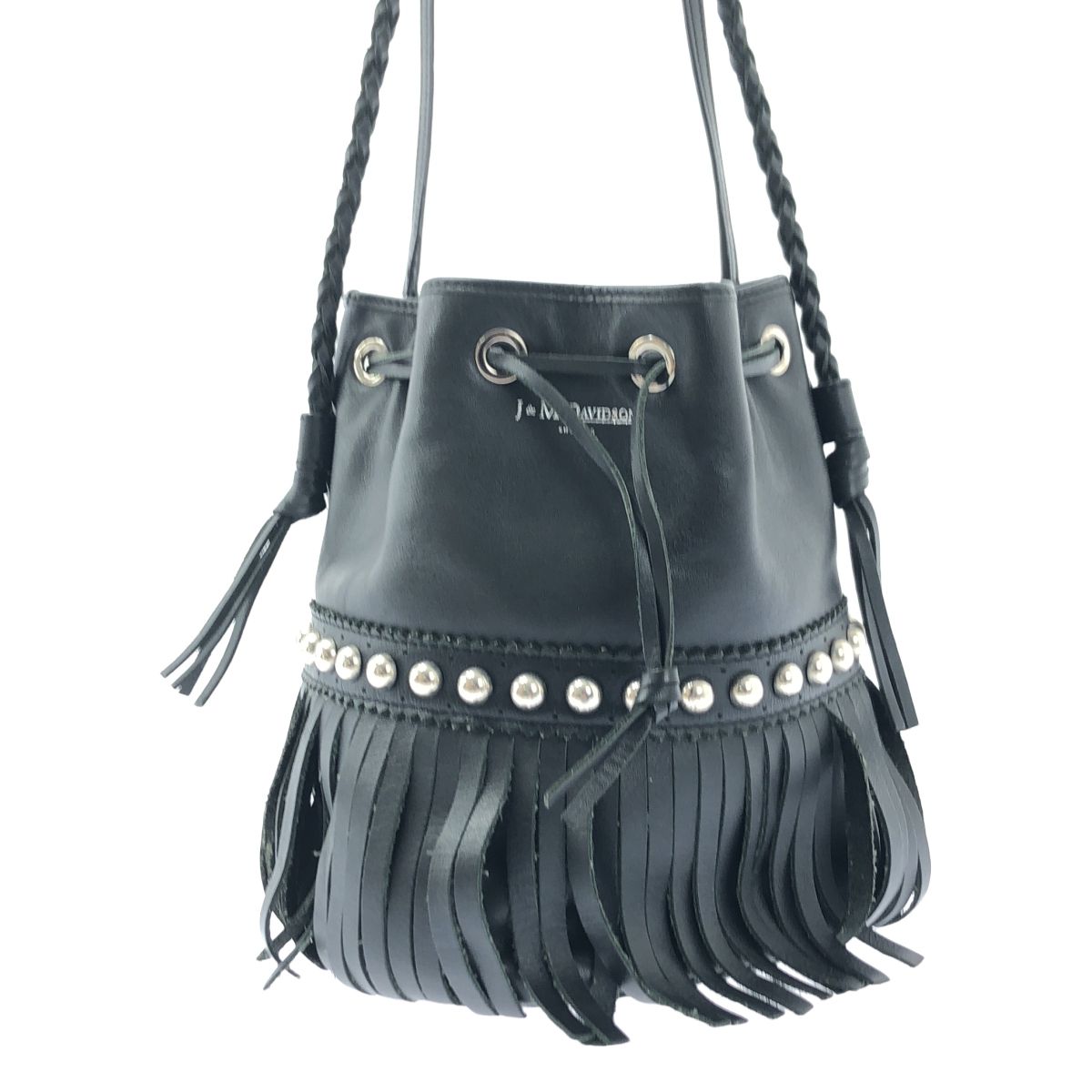 美品☆J＆Mデヴィッドソン カーニバル フリンジ 黒 J&M Davidson
