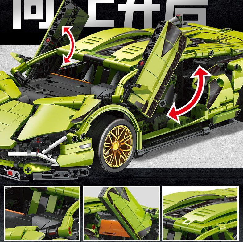 ランボルギーニ スポーツカー 2台セット レゴ 互換 ランボルギーニ シアン スポーツカー 11：4スケール