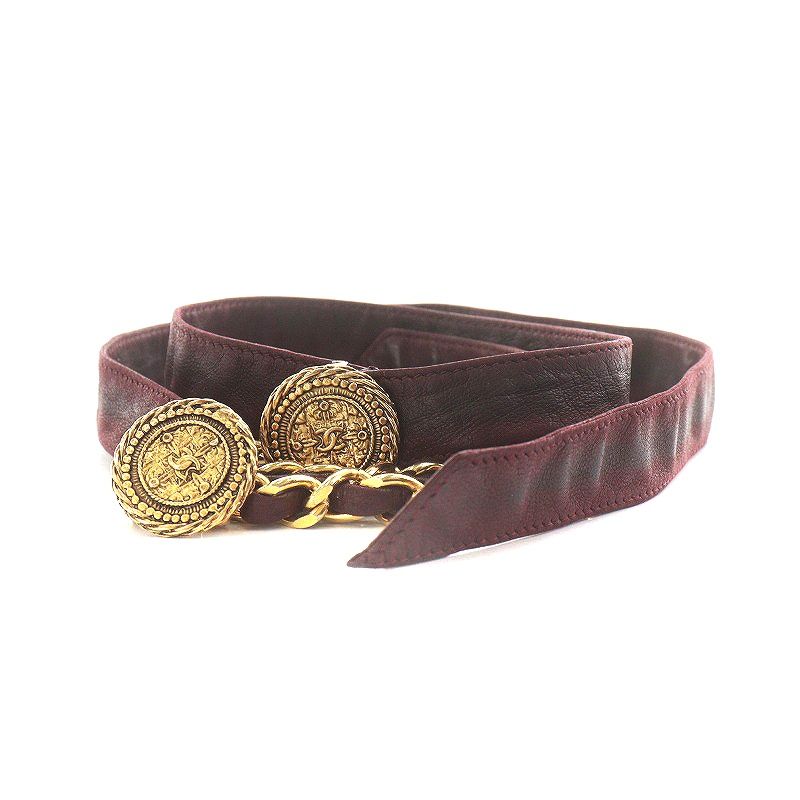 CHANEL ベルト 金 シャネル/ベルト/黒×ゴールド/サイズ：70/28の買取実績【ブラン