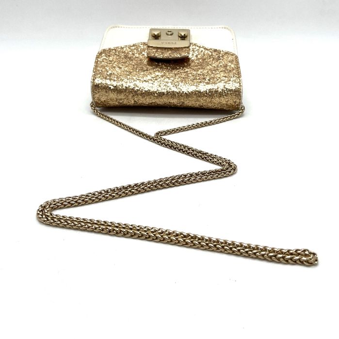 【中古】良品 FURLA フルラ メトロポリス レザー チェーン ショルダー バッグ eH0867N 中古】良品 FURLA フルラ メトロポリス レザー チェーン ショルダー