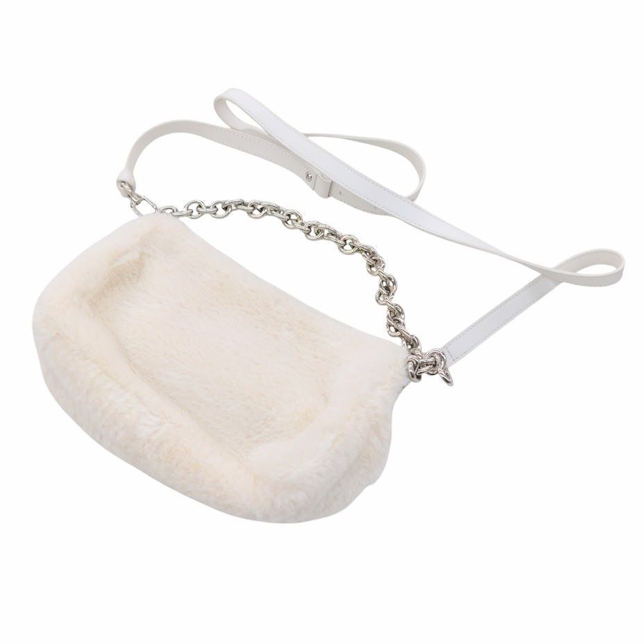 FURLA フルラ ファーショルダーバッグ 2WAY ボア チェーン レザー