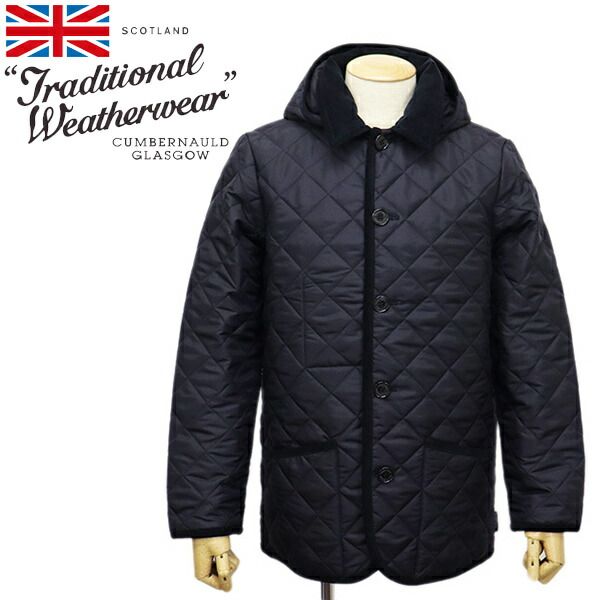 Traditional Weatherwear (トラディショナルウェザーウェア) G222APQCO0276AA WAVERLY TWW HOOD メンズキルティングフード付きジャケット 全3色 TW004 02NAVYxNAVY 42